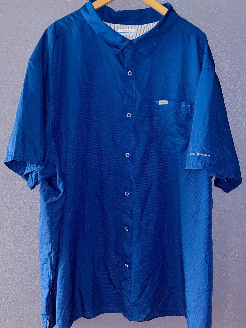 Columbia Men's 5X Short Sleeve Button-Up Shirt - Blue